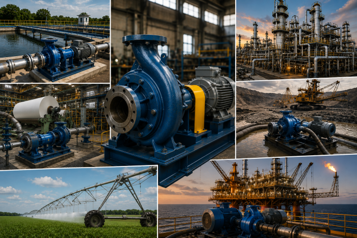 Bombas industriais em diferentes setores